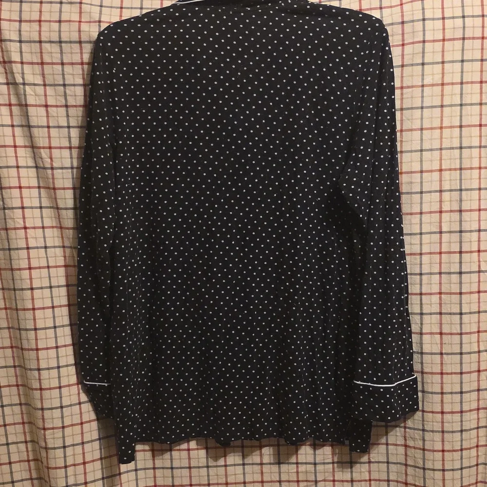 Ladies' Chaps Pajama Set in Black with White Dots Med - Picture 4 of 7